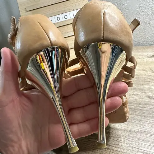 Coach  Tan Fantasia Strappy Stiletto Heels Size 8B