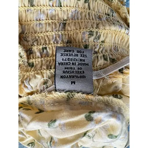 J for Justify Yellow Daisy Wide Leg Cropped Jumpsuit Junior's Medium