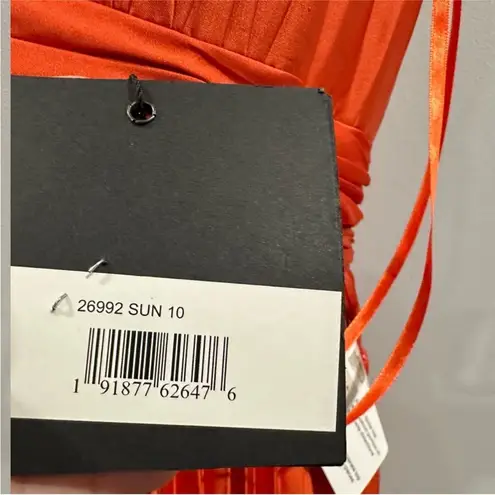 Mac Duggal 26992 Pleated Sleeveless Halter Gown in Spring Green Size 10 Sunset