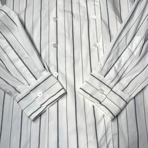 NEW Emanuel Ungaro White Stripe Double Breast Button Down Shirt Womens 12 VTG