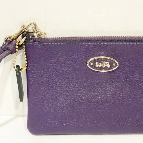 Coach  365 Violet Gold Leather Zip Around Wristlet Wallet
