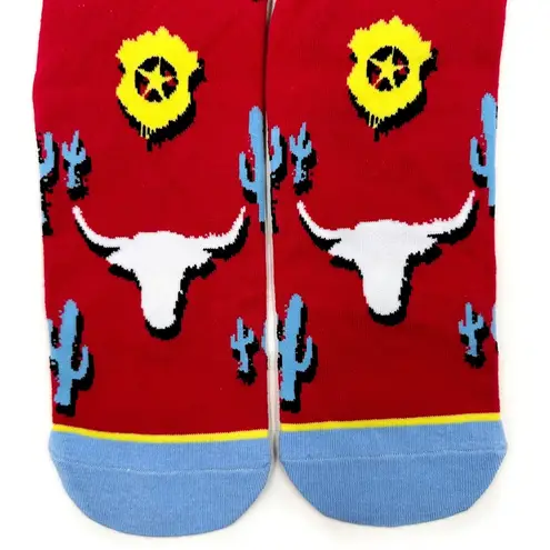 Odd Sox Spongebob Cowboy Western Crew Socks Mens Womens Nickelodeon Novelty Gift Red