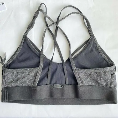 Koral Wire Glow Black Glitter Strappy Sports Bra Women's Size Small S