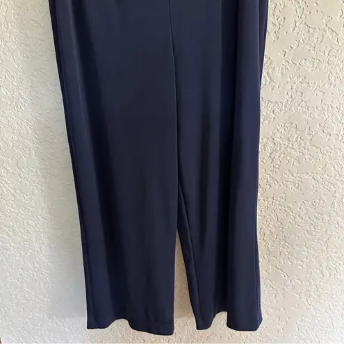 Chico's  Easywear  Women's Medium Blue Crepe Pull‎ On Elastic Waist Capri