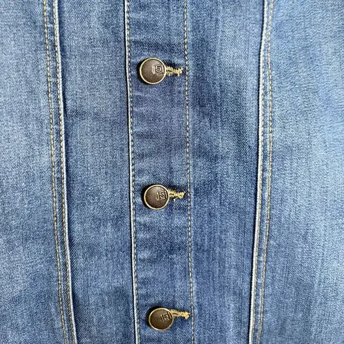 One 5 One Vintage 90s Grunge Denim Midi Skirt XL Button Front High Waisted Y2K Festival