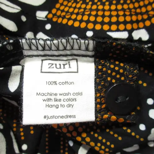 NWT ZURI Kenya Just One Dress in Slice of Life Cotton Button Down Shirtdress 1X Black