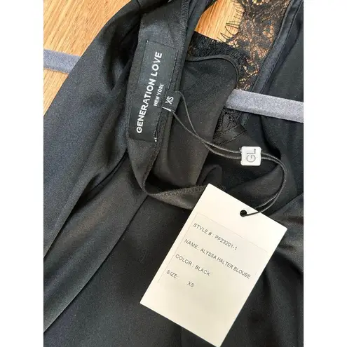 Generation Love NEW NWT Alyssa Lace Halter Blouse Black XS