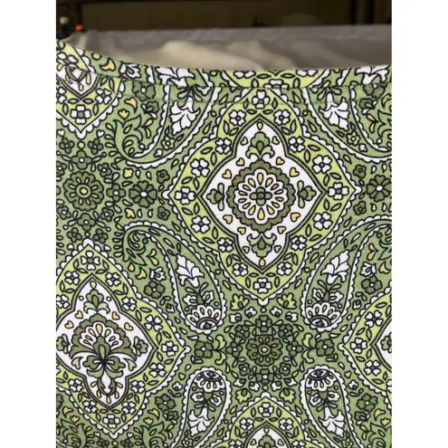 Charter Club Petite Green Paisley Print 100% Pima Cotton Short Sleeve Top