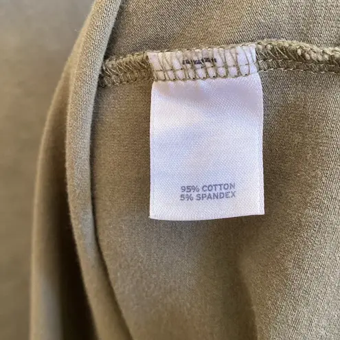 Caslon π« 3/4 Sleeve Stretch Cotton V-Neck, Long Tee, Olive Green, Plus-Size 2X