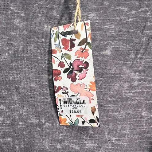 Gimmicks by BKE BKE Gimmicks FAB! Embroidered Mesh Boho Open Tie Festive Top in Gray L With Tags