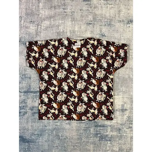 SCRUBS Dog Cat Heart Love Scrub Top Large