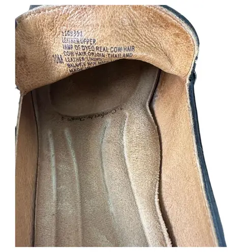 Sofft Misty Black Leather Horse Hair Stacked Chunky Heel Women’s Size 10