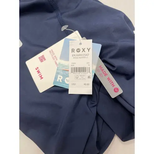 Roxy  Whole Hearted Long Sleeve Rashguard Size XS Blue New With Tags thumbnail 8