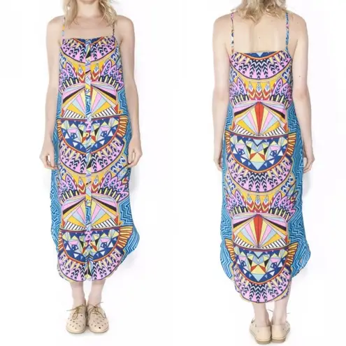 Mara Hoffman Mufasa Navy Print Easy Midi Sundress Sun Dress Swim Cover Beach