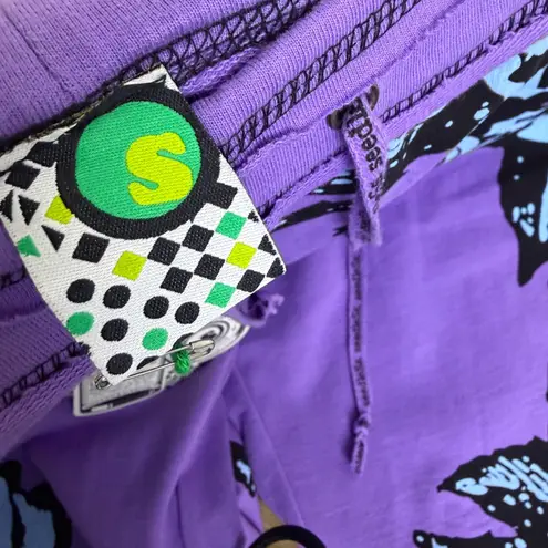 Seedless Clothing Sweatpants Womens Small Purple Floral Lounge Y2K Crop 15" NWT