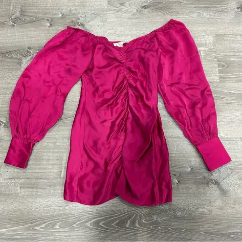 RococoSand Pink Scarlet Gathered Satin Mini Dress NWT