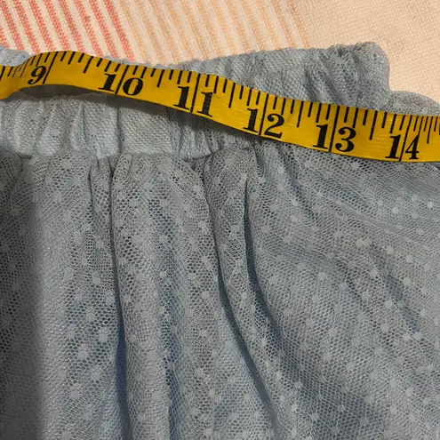 Hill House The Clara Tulle Tiered Dotted Mini Skirt Powder Blue Women Small