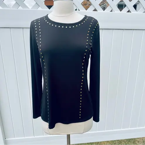 Carmen Marc Valvo Black Top with Gold Studs