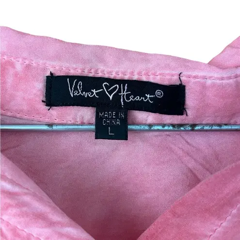 Velvet Heart  Edison Shirt in Dirty Pink Women’s Size Large Collared Button Up