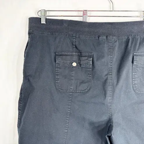 kim rogers Plus Size 3X Shorts Black Elastic Waist Pockets Drawstring Hem 106