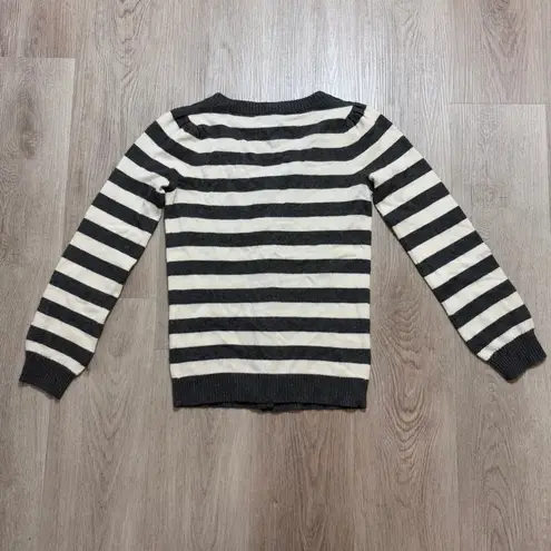 C.C Black and Cream Cardigan with Bold Stripes Size XS