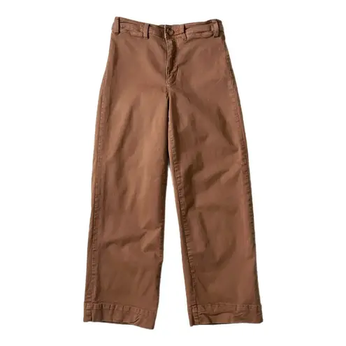 Marine layer Bridget Wide Leg Crop Pants Rust Brown Cotton Blend Size 4