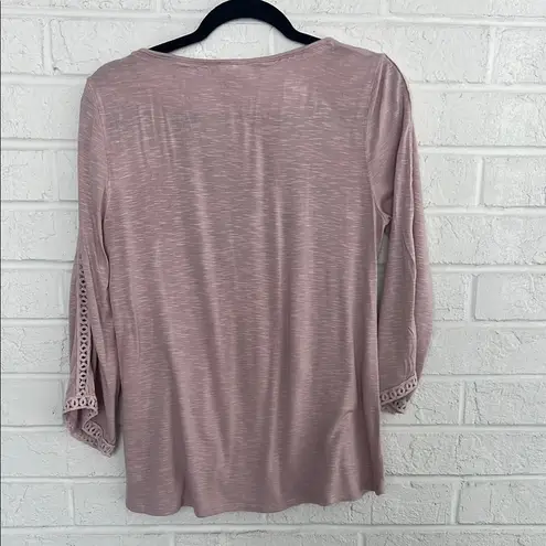 Knox Rose  Pink Embellished Bib Collar Blouse