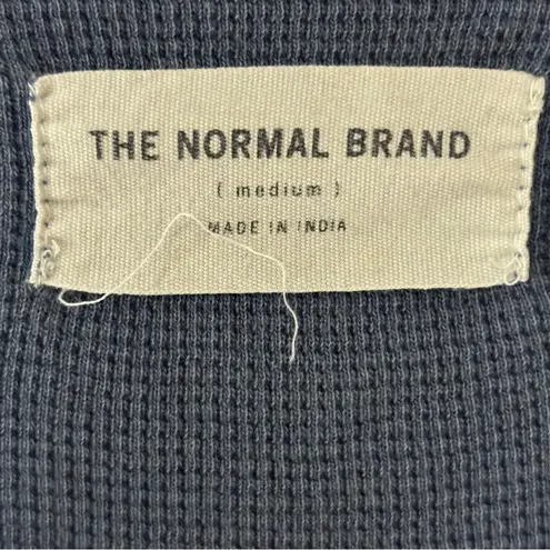The Normal Brand Long Sleeve Thermal shirt Sz Medium Blue V Neck Vintage Classic