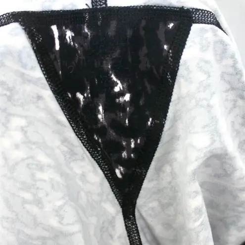 Gaiam Dark Purple Black Sheer Speckled Cheetah Print Cropped Leggings Small