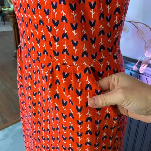 Boden Phoebe Orange Popsicle Tulip Print Cotton Dress w Pockets