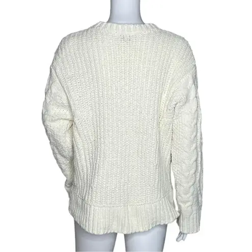 Dress Forum Dress Forum Sweater Womens Medium Cream Cable Knit Chunky Neutral Minimalist