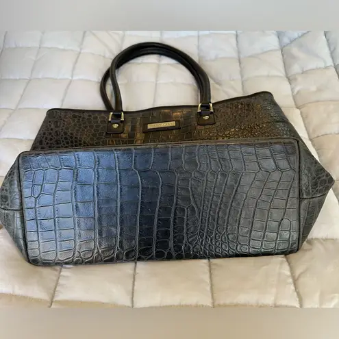 Hartmann Tote Croc Embossed Black Leather Zip close hand/shoulder bag