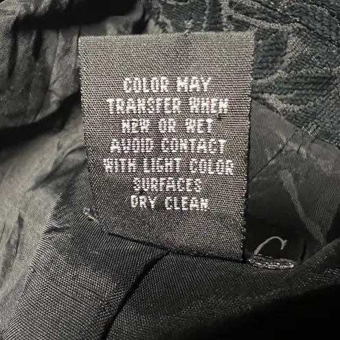 INC International Concepts Faux Suede Floral Black Blazer Size 8 Button Front