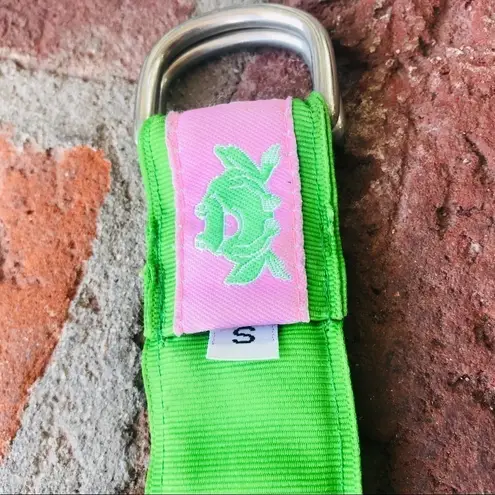 Pink & green preppy ribbon 80's frog belt