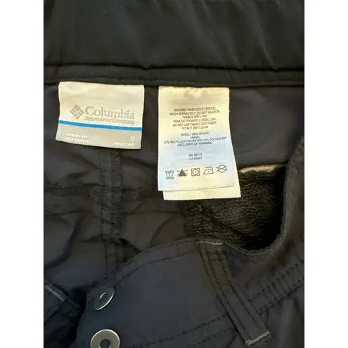 Columbia Black Cargo Convertible Zip Off Omni-Shade Pants Size 6 Womens Low Rise