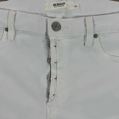 NWT Hudson Barbara Super Skinny White High Waist Jeans Sz 30 Denim Pants School White