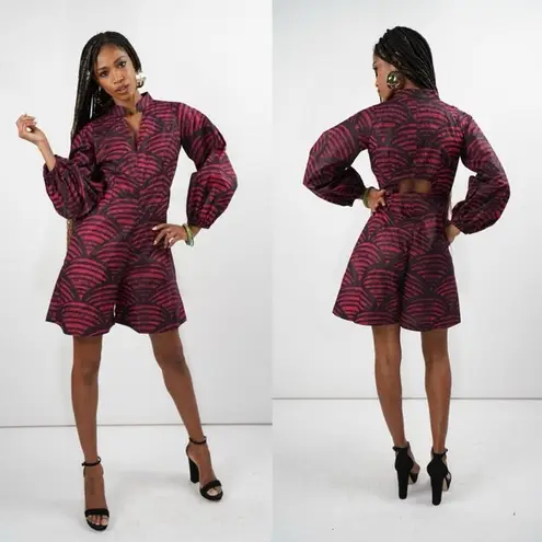 Kahindo Kalenjin Red Scallop Print Romper Size 4