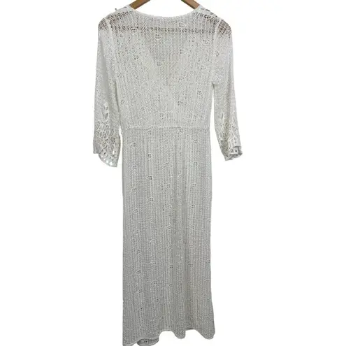 Soft Surroundings Soft Surrounding Petite White Tosca Crochet Knit Dress Size XS