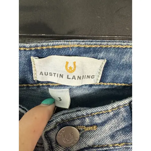 Austin Landing Rhinestone Butterfly Back Embellished Flare Jeans 90s Women's 3 Blue Size undefined