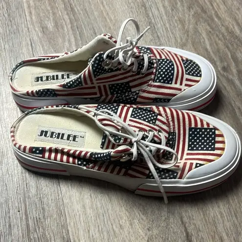 Jubilee USA Flag Shoes Size 7 Medium Red