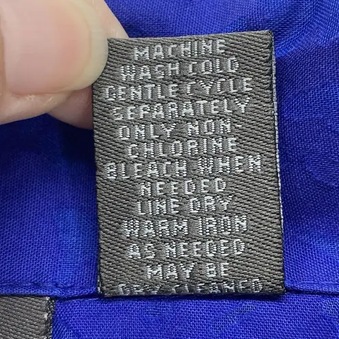 Chico's Additions by  Shirt Top Womens 2 US‎ L Blue Textured Floral Button Down