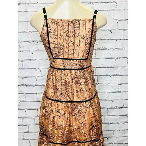 Lulus  Honey Punch Womens Light Brown Prairie Dream Lace Maxi Dress Medium