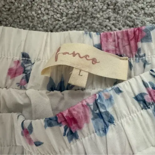 The Impeccable Pig Floral Tiered Skirt - Pink and Blue Large. brand new without tags