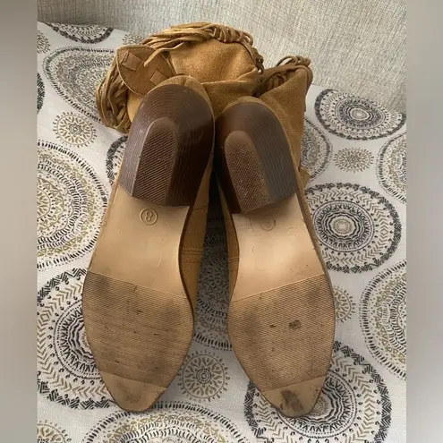 Silver Star Boots Brown Western Cowgirl Fringed Houston Suede Boots Size 8