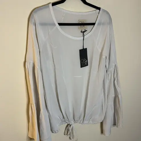 Chaser  Silk Dolman Bell Sleeve Long Sleeve Top