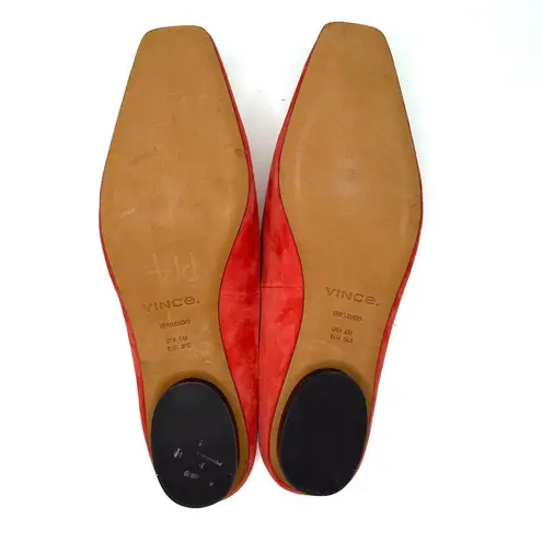 Vince  Valentina Suede Slip-On Square Toe Mules in Phoenix Red Size 8 *NWOB*