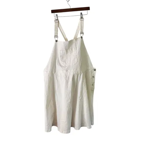 Agnes Orinda Overalls Dress Sleeveless Casual White Denim Skirt 4X