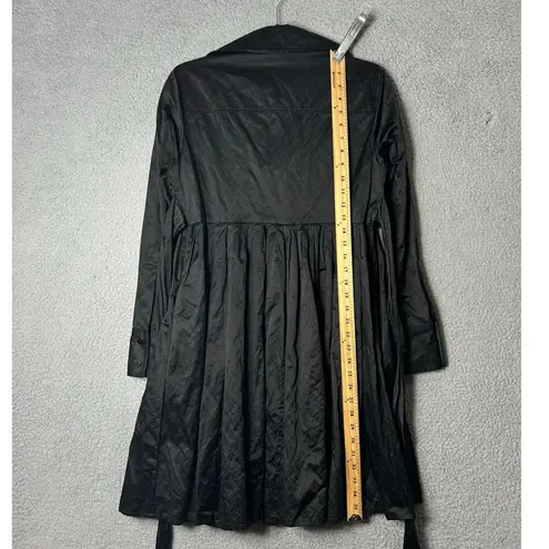 Womens Dress S Black Long Sleeve Collared Witchy Dark Moody Mystical Pleated Black