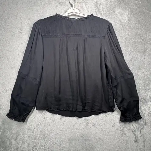 Velvet by Graham & Spencer Blouse Black Long Sleeve V