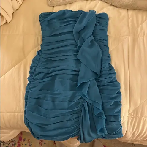 Meshki : Suzanna Ruched Mini Dress (Marine Blue)